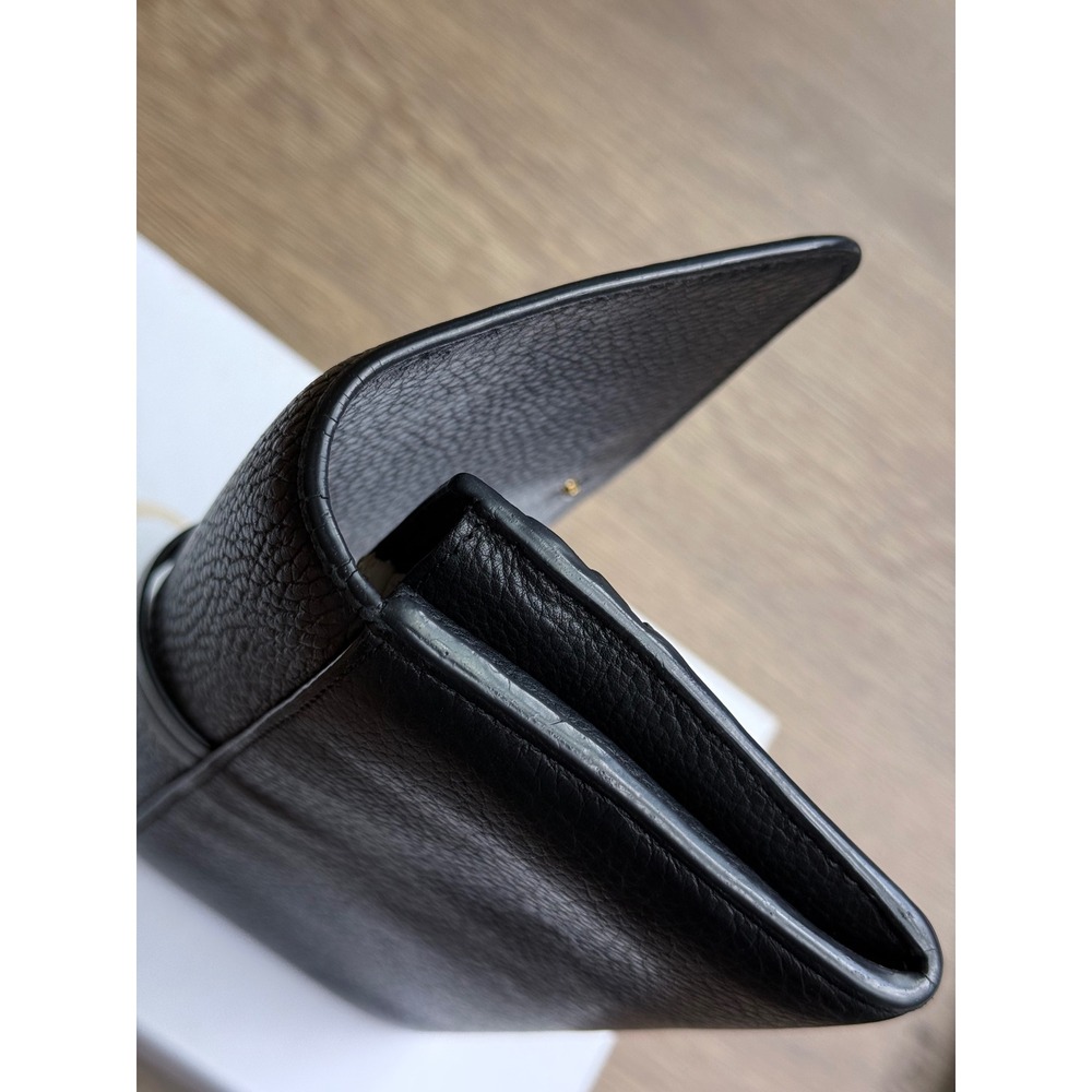 Chloé Black Leather Long Wallet with Gold-Tone Logo Charms - Picture 11 of 11